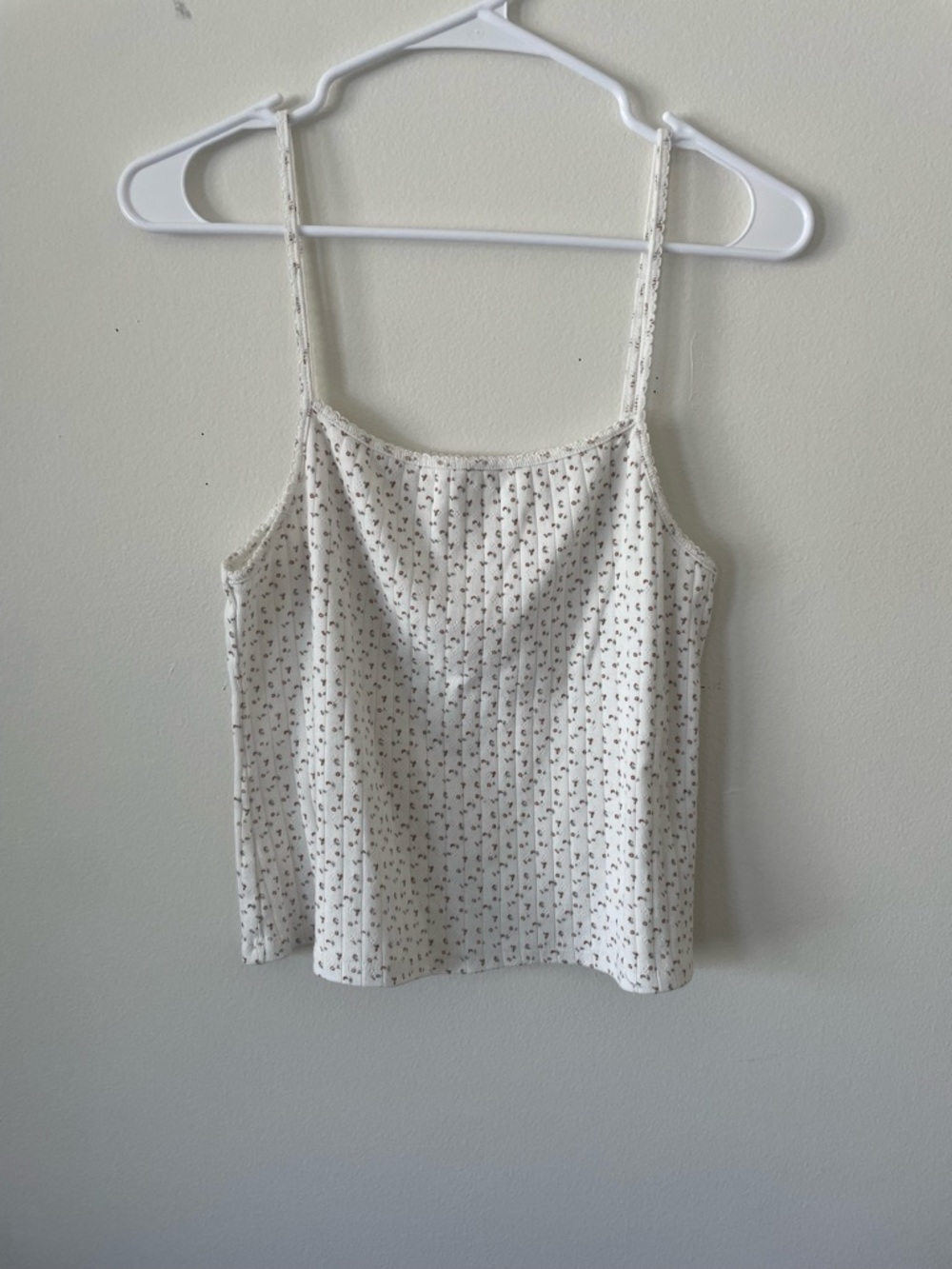 Neuflora Cream Floral Spaghetti-Strap Tank Top